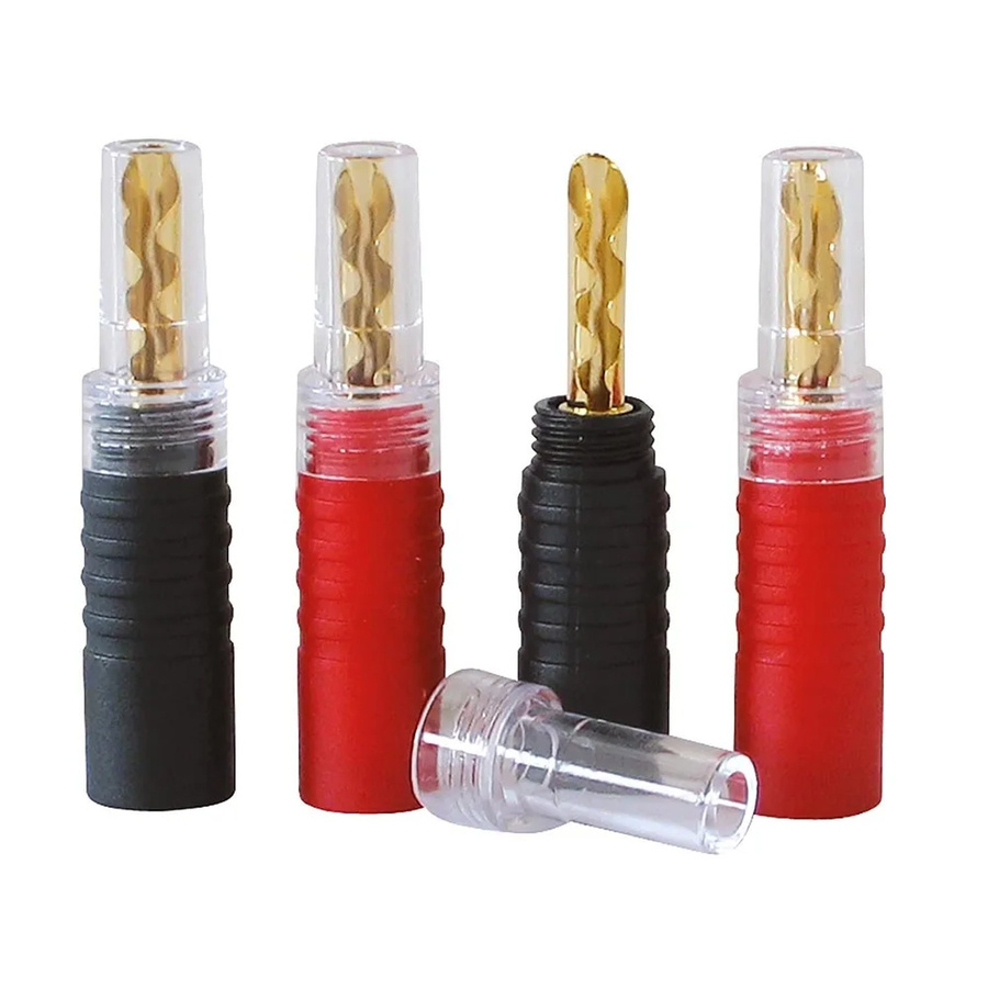Dynavox Bananenhohlstecker aus Kunststoff, 4 Stück, in Rot, Schwarz und Multicolour - Bild 2