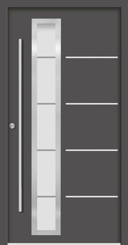 Splendoor Haustür SPLIT Prime aus Aluminium in Anthrazit Grau mit Glaseinsatz, B/T/H: 110 x 7 x 210 cm - Bild 1