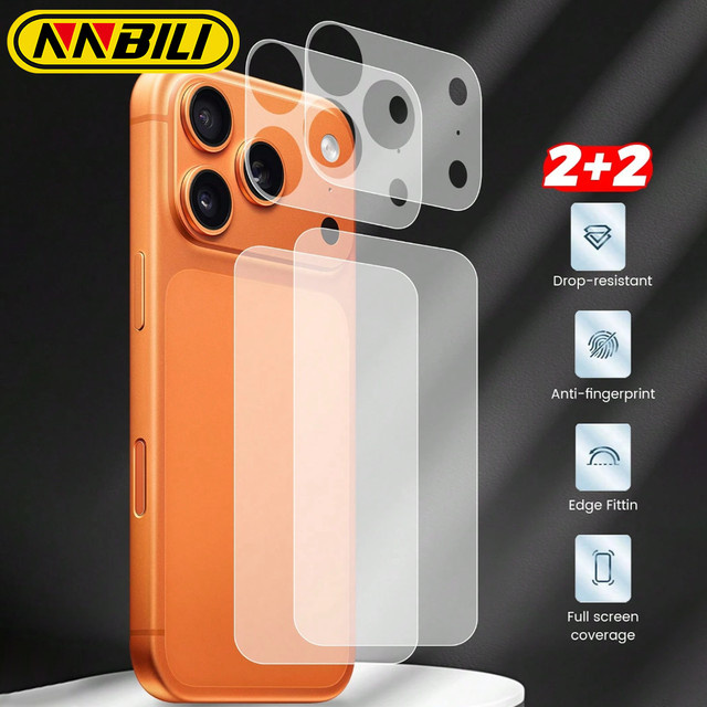 NNBILI 2er-Set Matte Schutzfolien für iPhone 17 Pro Max, iPhone 17 Pro und iPhone 17, Objektivschutz und Rückseitenfolie, Transparent - Bild 1
