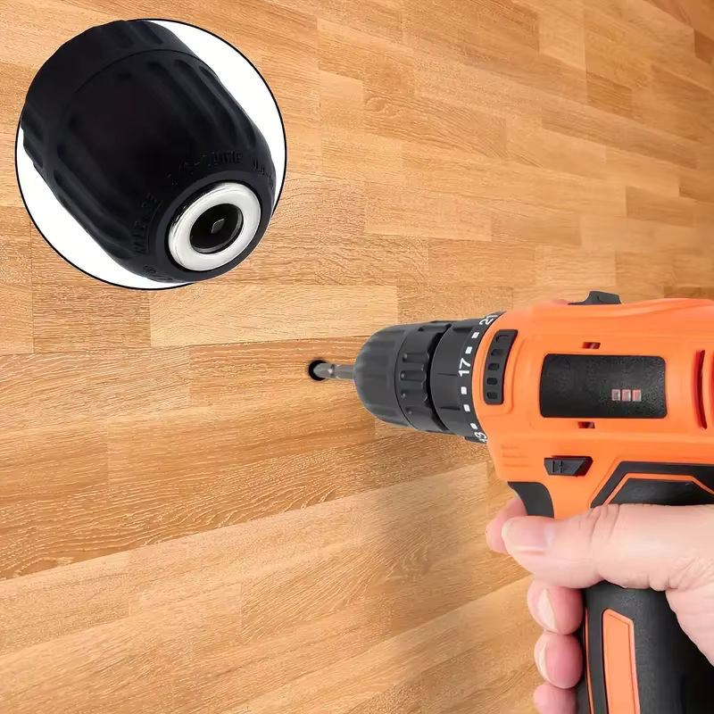 3/8 Zoll Schnellspannbohrfutteradapter mit 0,8–10 mm Sechskantschaft für Schlagschrauber, Schwarz - Bild 4
