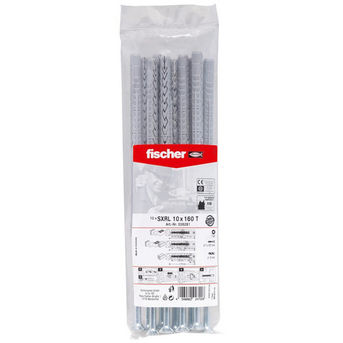 Fischer Langschaftdübel SXRL aus Nylon in Grau, Durchmesser: 10 mm, Länge: 160 mm, inklusive Schrauben - Bild 2