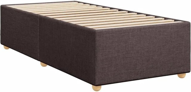 vidaXL Bettgestell ohne Matratze Dunkelbraun aus Stoff und Holzwerkstoff B/T/H: 80 x 200 cm - Bild 1
