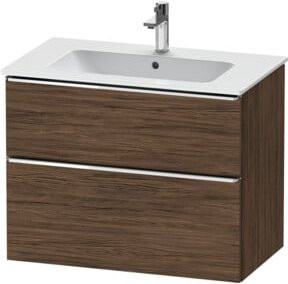 Duravit Waschtischunterschrank D-Neo in Weiß und Braun, Wandmontage, 1 Schublade und 1 Auszug, B: 81 cm, T: 46,2 cm, H: 62,5 cm - Bild 1