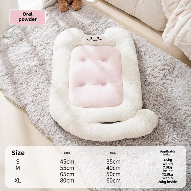 Var Vogue Kuschelige Haustier-Schlafmatte mit Cartoon-Katzen-Design für Hunde und Katzen, Pink und Blau, Polyester - Bild 1