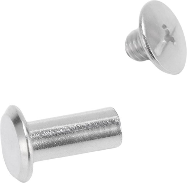 Koogeelife M5 Edelstahl Nietbolzen Set, 50 Paar, Silber, Flacher Rundkopf Leder Nieten Kit - Bild 1