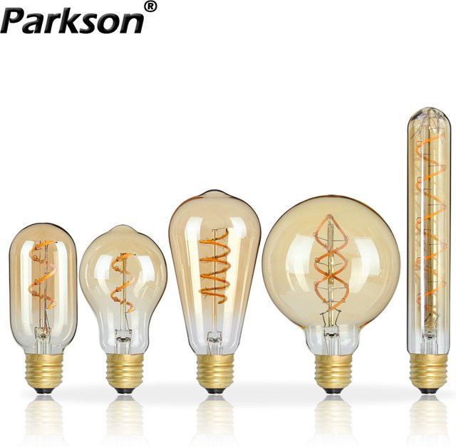 Retro Vintage E27 LED Filament Glühbirne mit Spiraldiode, transparentes Glas, 3W, 220V - Bild 1