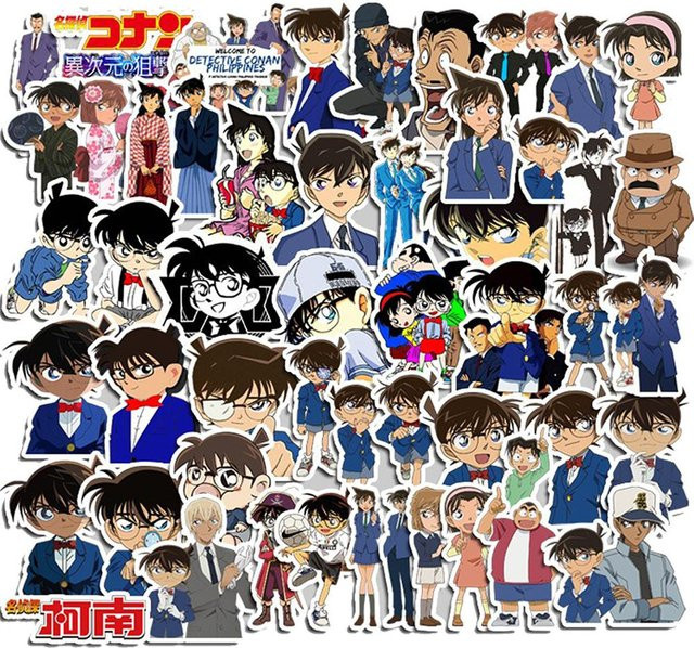 50 Stück Detektiv Conan Anime Aufkleber in Multicolour für Laptop, Handy und Skateboard von Binchi Outdoor Product - Bild 1