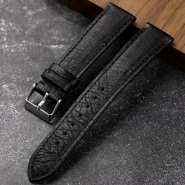 Raystray Armband Straußenleder, Schwarz, Herren, Vintage - Bild 1
