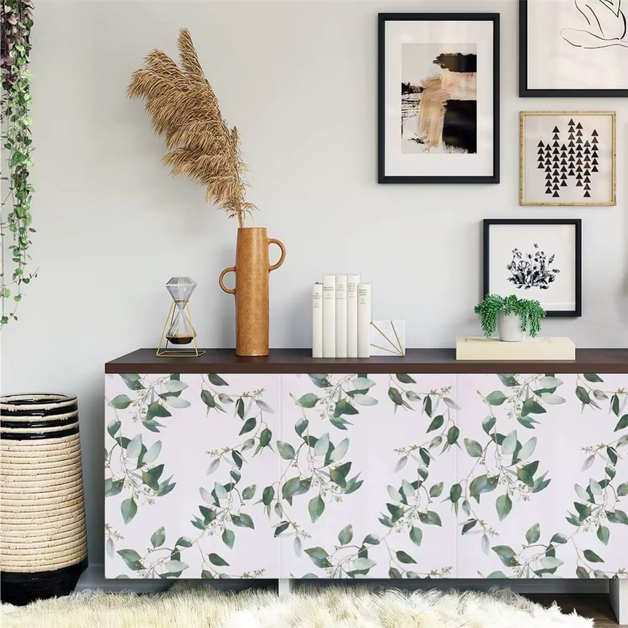 Selbstklebende Tapete von Luck Amy mit grünem Blätter-Design, wasserfestes Vinyl-Kontaktpapier für Wand und Schranktür zur DIY-Renovierung - Bild 4