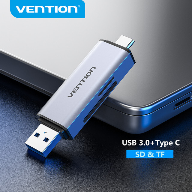 Vention USB Typ C zu Micro SD und TF Kartenleser SD-Karten Adapter mit USB 3.0 für Laptop und Smartphone - Bild 1