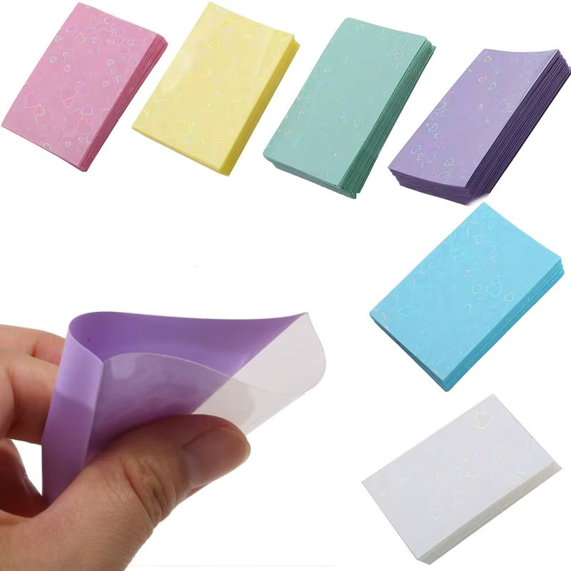Sharkbang 50 Stück Holo-Kartenhüllen in Macaron-Farben zum Schutz von Kpop-Fotokarten, Postkarten und Spielkarten, B/H: 60 x 90 mm - Bild 3