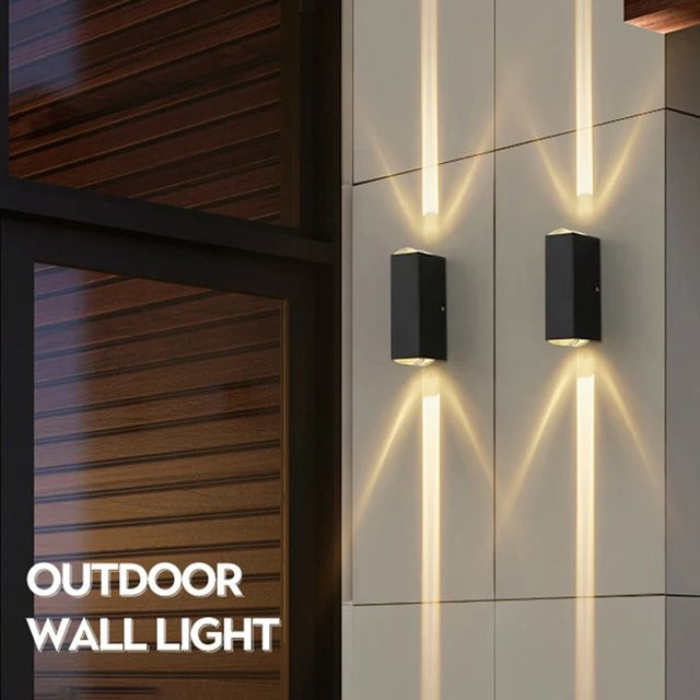 TRAZOS LED Außenwandleuchte aus Aluminium in Schwarz oder Silber mit Up-Down-Lichteffekt, IP65 wasserdicht, modern für Garten und Korridor - Bild 1