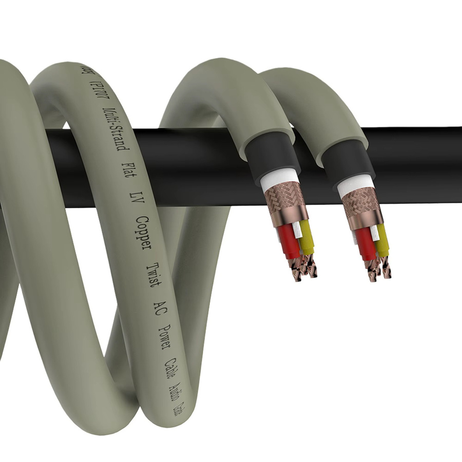 Viborg VP1707 Hi-End DIY Audiophile AC Power Line Kabel aus flachem LV Kupfer in Grau, Länge: 1 m - Bild 4