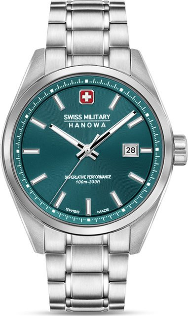 Swiss Military Hanowa Armbanduhr Pioneer, Quarz, Edelstahl, Grün, 41 mm, Herren - Bild 1