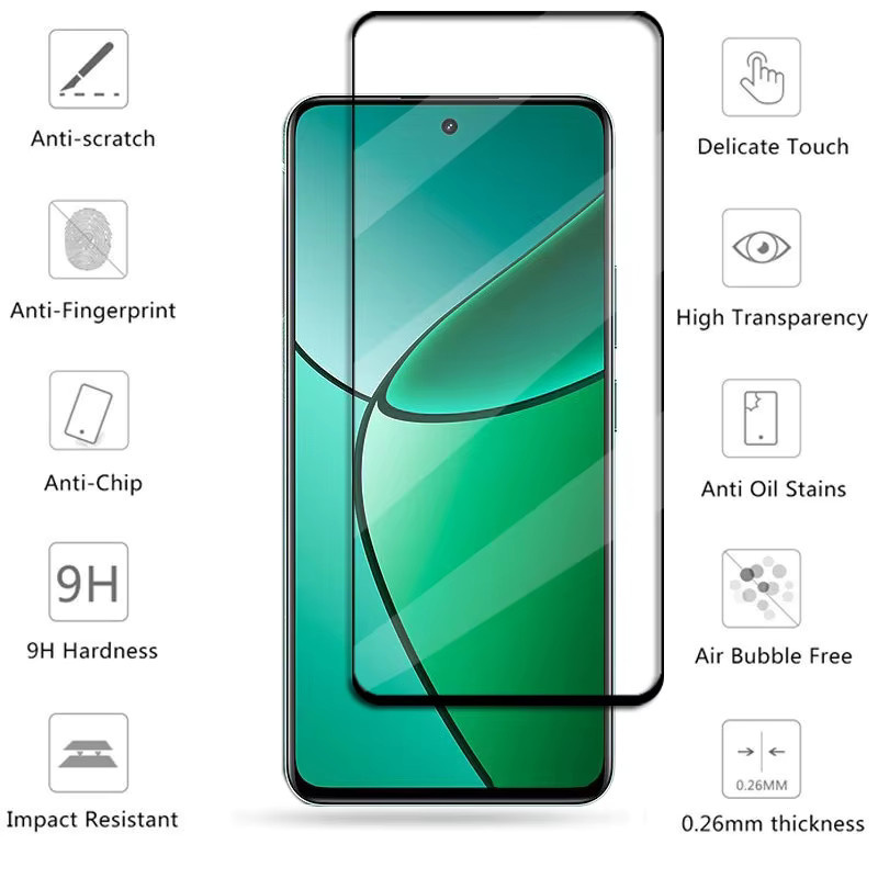 Panzerglas Schutzfolie für Realme 12 Plus 5G mit Kameralinsenschutz, transparent - Bild 1