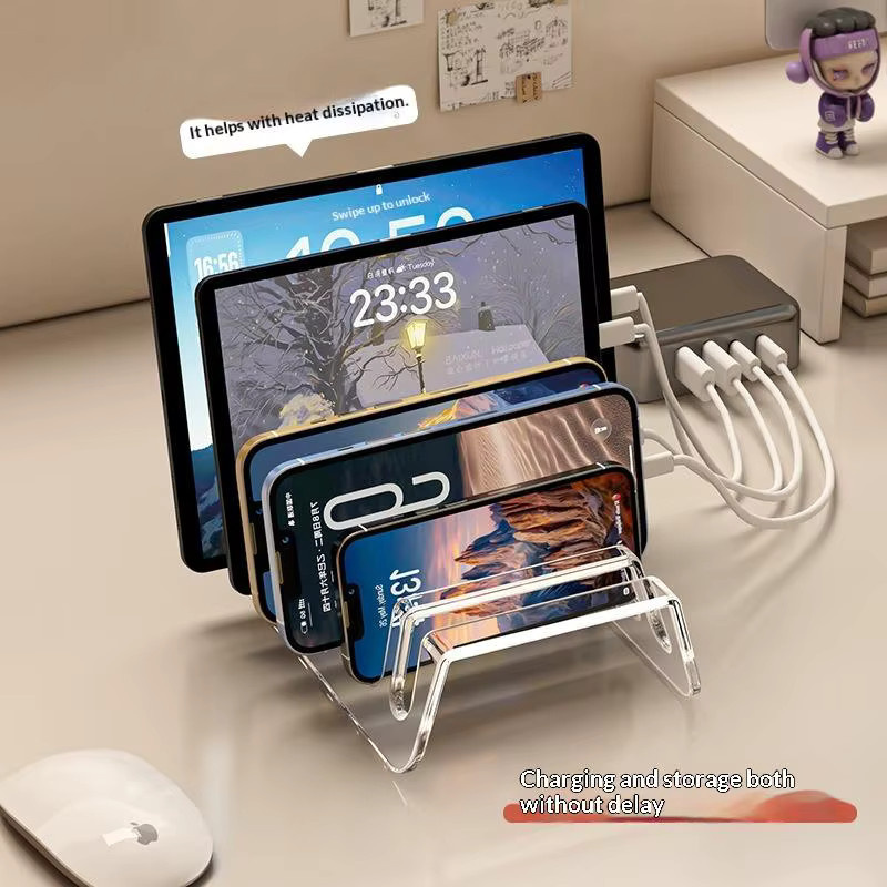 Multifunktionaler faltbarer Desktop-Organizer aus Kunststoff in Transparent für Mobiltelefone und Kleinteile - Bild 1