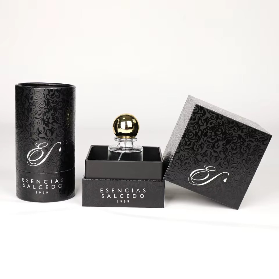 Luxus-Röhrenkerzen-Aromatherapie-Papierbox mit Deckel und Sockel, Schwarz, Rechteckig mit UV-Digitaldruck - Bild 4