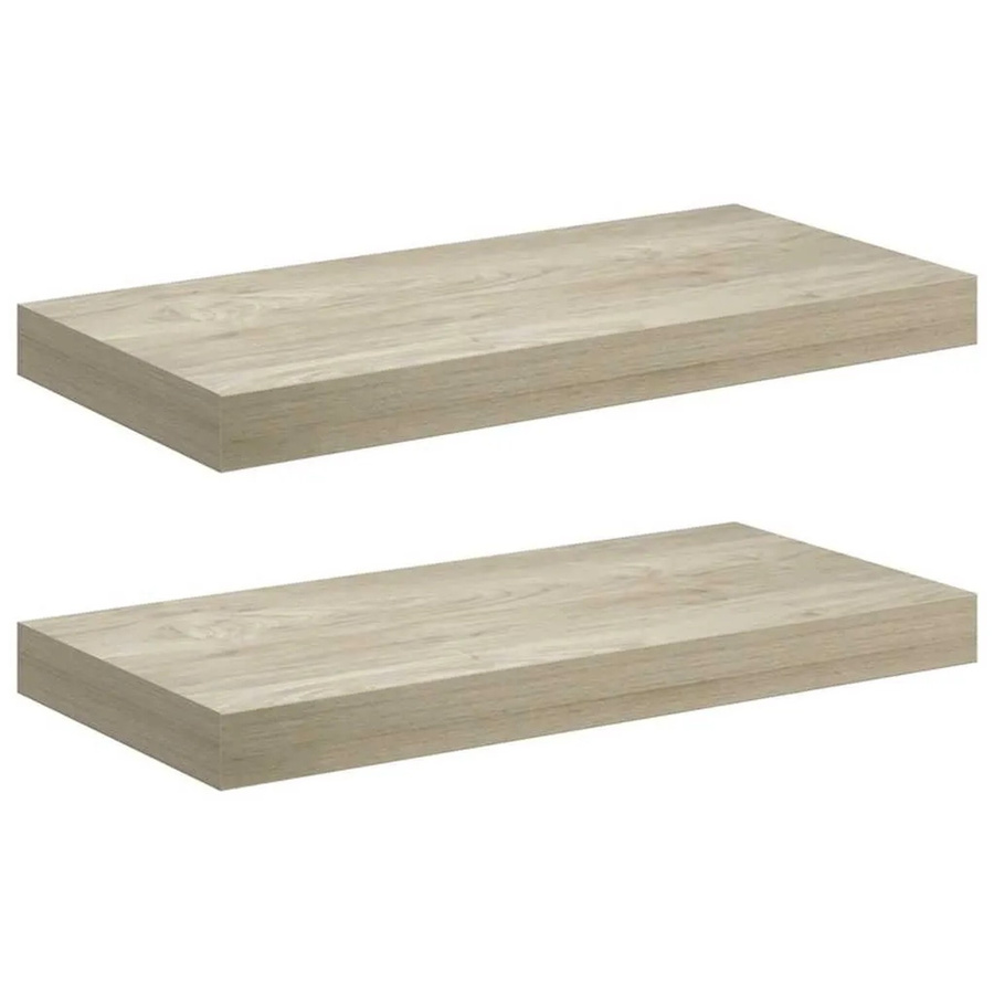 vidaXL Schwebende Wandregale 2er Set Eiche, B: 50 cm, T: 23 cm, H: 3,8 cm - Bild 2