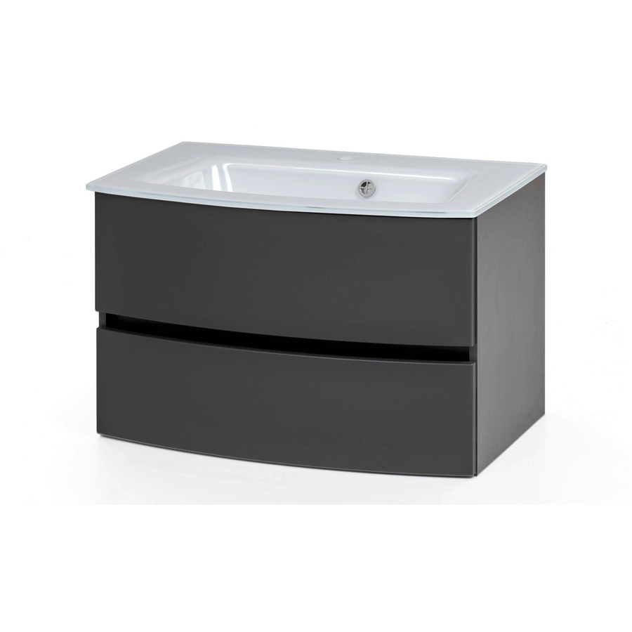 Held Möbel Einzelwaschtisch Salerno Grau Matt mit Softclose, Breite: 80 cm - Bild 2