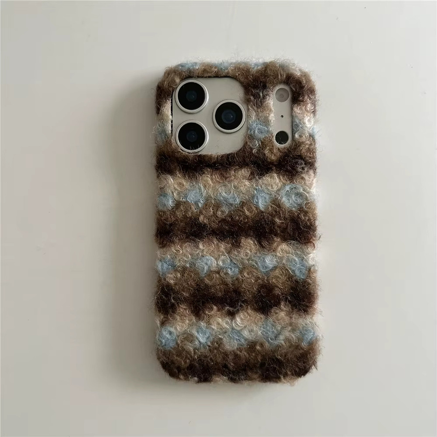 Plüsch Handyhülle mit Stickmuster für Apple iPhone 17 16 15 14 13 Pro Max Plus, Multicolor - Bild 3