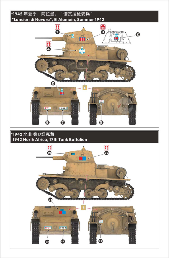 Lanmo Italienischer leichter Panzer L6/40, Panzermodellbausatz, 1/35 - Bild 3