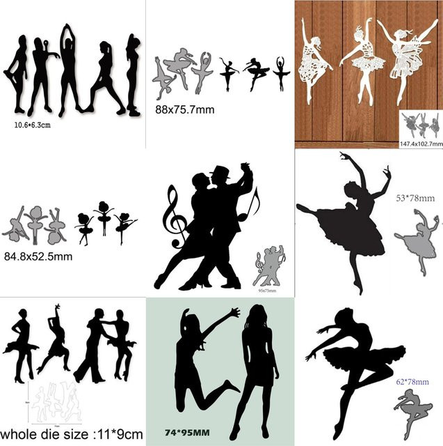 Metall-Schneideform Ballett Mädchen für Scrapbooking und Papierhandwerk in Schwarz - Bild 1
