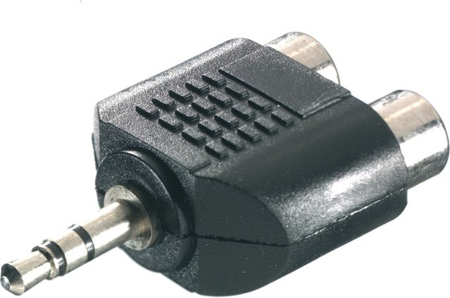 Vivanco Adapter von 3,5 mm Klinke auf 2x Cinch in Schwarz (46047) - Bild 1