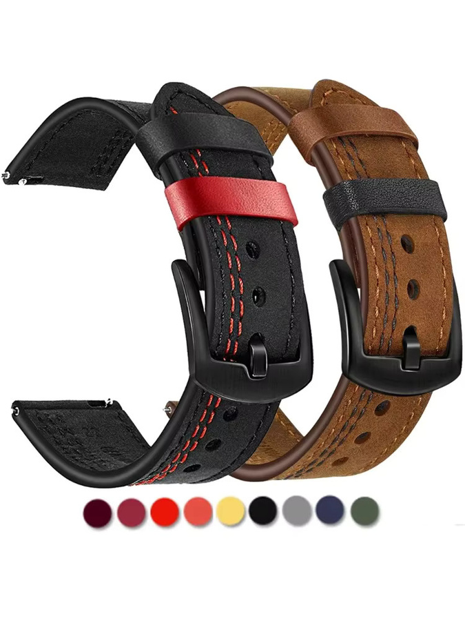 OAKCHARM Uhrenarmband Echtleder, Unisex, 20 mm, 22 mm - Bild 5