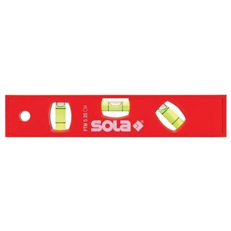 SOLA Torpedowasserwaage PTM 5 in Rot mit Magnetstreifen und 3 Libellen, Länge: 20 cm - Bild 3