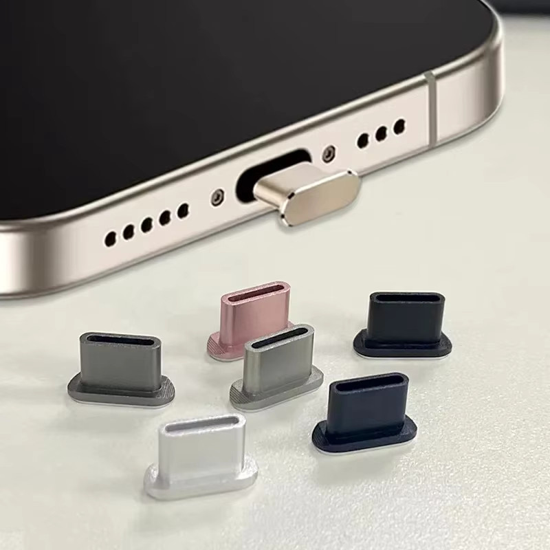 Metall-Staubschutz für Samsung Galaxy S26 Ultra S25 S24 Serie mit Aufbewahrungsbehälter, USB-C Schutzkappen, Farbe: Grau - Bild 2