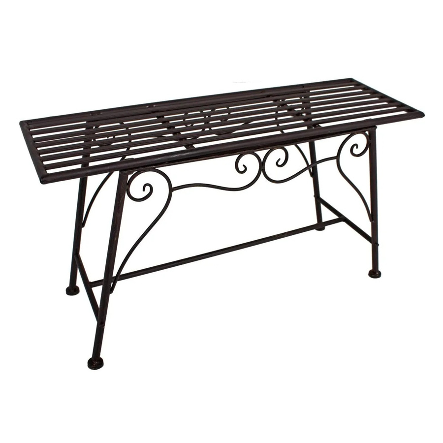 DELUKE Blumenbank RITA Pflanzenständer aus Stahl in Schwarz-Braun, B: 45 cm, T: 27 cm, H: 83 cm - Bild 2