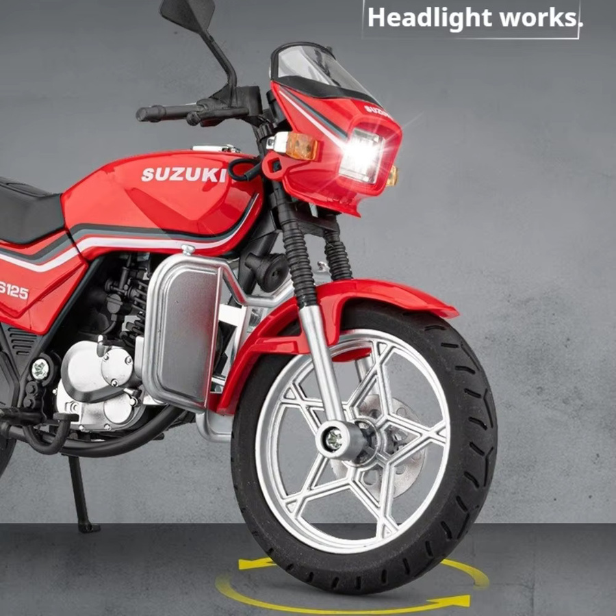RMZ city SUZUKI GS125 GSX1000R Motorrad-Spielzeugmodelle, Metall, Rot, 1:12 - Bild 3