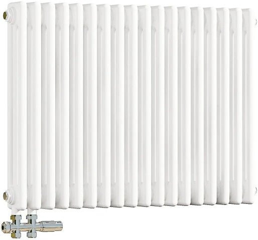 Duschparadies Heizkörper für Warmwasserbetrieb Weiß B: 60 cm, H: 83 cm, 1278W 3-Säulen-Design - Bild 1