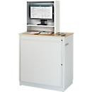 RAU Computer-Station stationär mit Rollladen und Schubladen, B/T/H: 1030 x 660 x 1810 mm - Bild 2