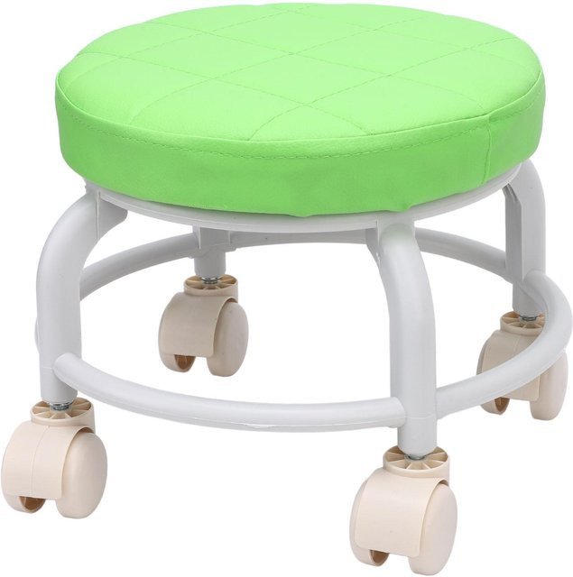 Grüner Rollhocker von Koogeelife für Zuhause und Büro mit Rollen - Bild 1