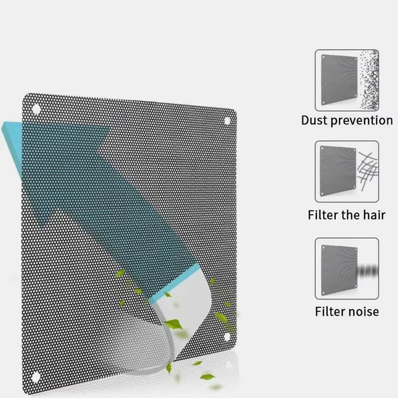 OUYUANSU PC Staubfilter aus PVC in Schwarz für Computer Lüfter, B/T/H: 12 x 8 x 6 cm - Bild 5