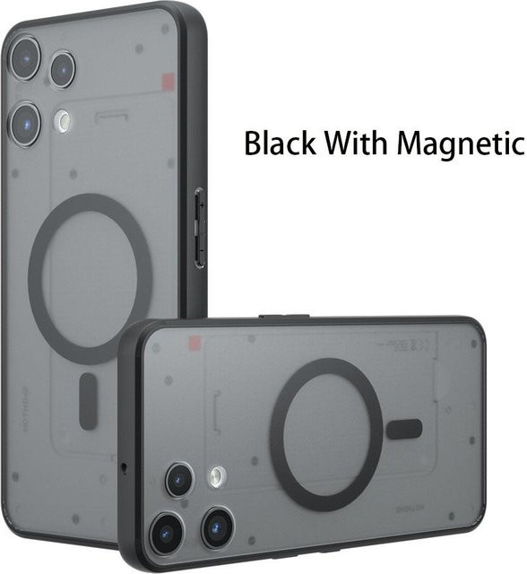 Stoßfeste Magnetische Wireless Ladecase Hülle für Nothing Phone 3A Lite 5G in Schwarz oder Transparent - Bild 1