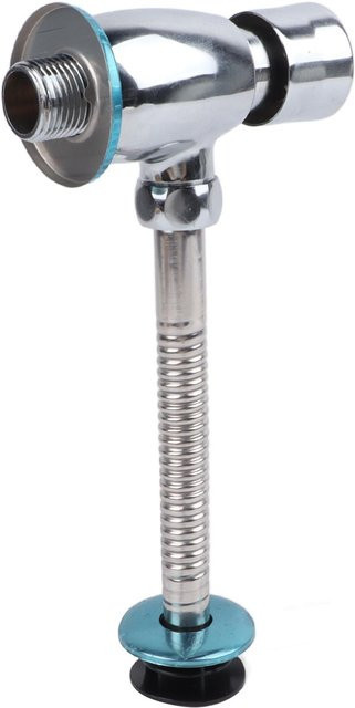 Manuelles Urinal Spülventil mit Druckknopf von mfySpace aus Messing in Grau/Silber - Bild 1