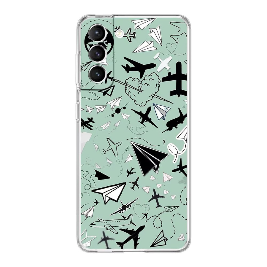 Premium Handyhülle mit Flugzeugmuster für Samsung Galaxy S25 S24 S23 S22 S21 S20 S10 S9 Ultra 5G Transparent Soft Clear Cover - Bild 2