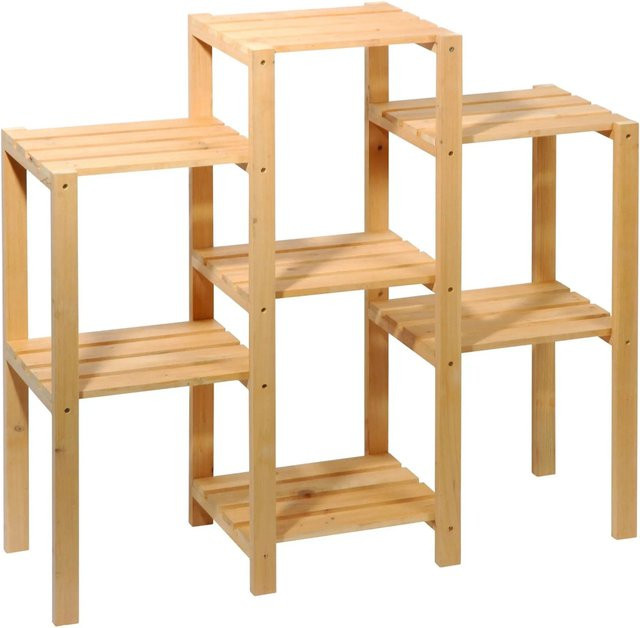 Dobar Blumenregal 7-flächig aus Kiefernholz in Braun, B/T/H: 87 x 31 x 97 cm, FSC-zertifiziert - Bild 1