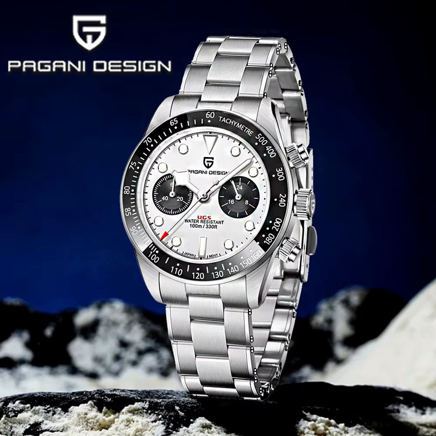 Pagani Design Chronograph, Quarz, Edelstahl, Weiß, Herren - Bild 4
