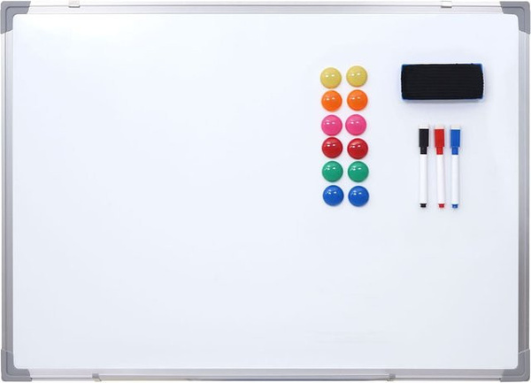 MCW Whiteboard Magnettafel Memoboard Pinnwand mit Zubehör, Weiß, Breite: 60 cm, Höhe: 45 cm