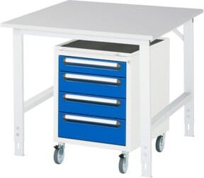 Rau Arbeitstisch Tom KM10 höhenverstellbar in Grau und Weiß, B/T/H: 100 x 100 x 76-108 cm - Bild 1