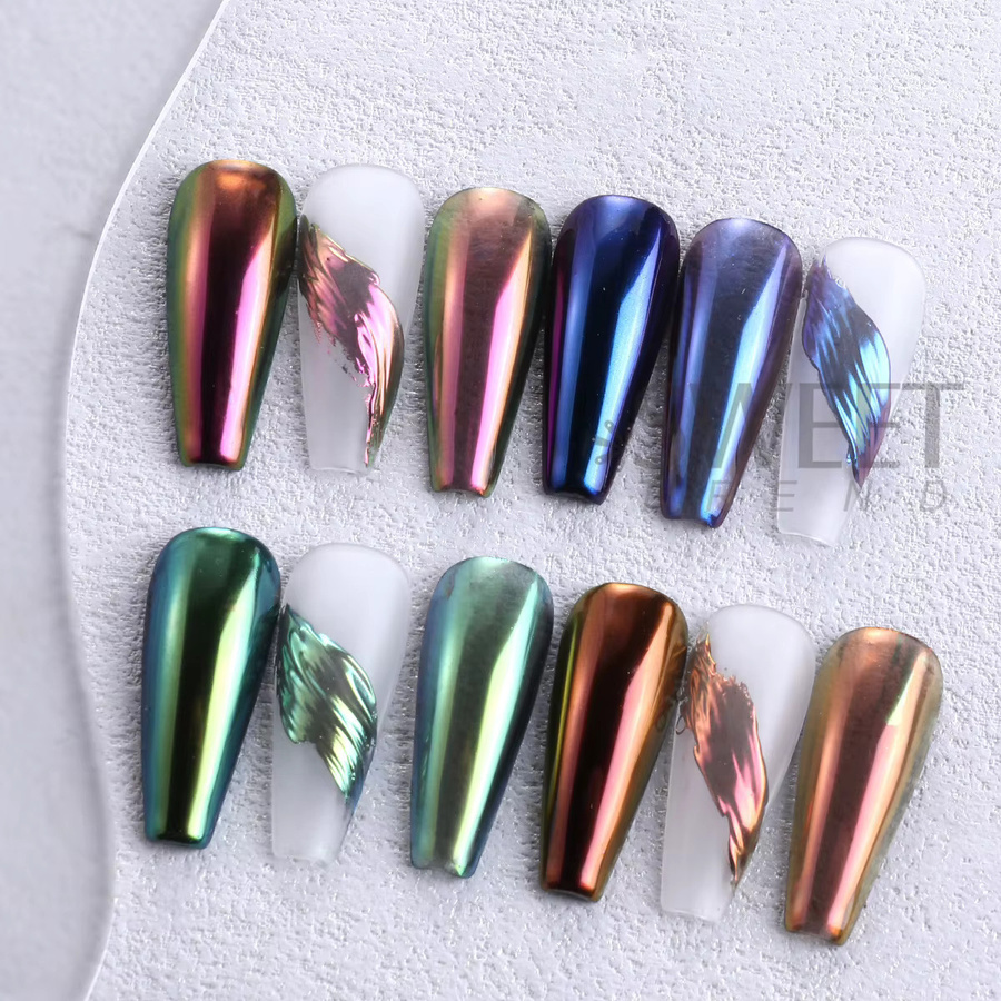 SWEET TREND Glitzerpulver Chamäleon-Effekt, Regenbogen-Chrom-Pigment, Metallic, Unisex - Bild 2