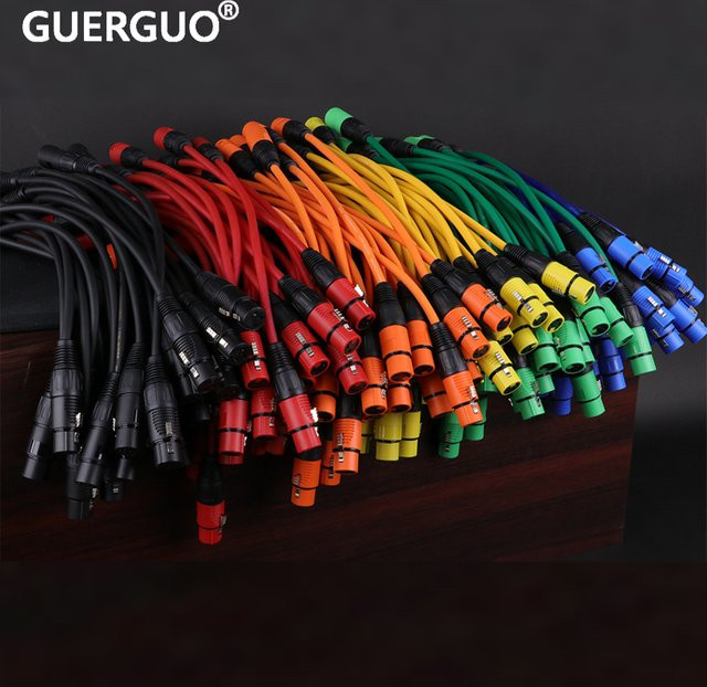 GuerGuo 3Pin XLR Kabel Männlich zu Weiblich, OFC Kupfer abgeschirmt, Schwarz - Bild 1