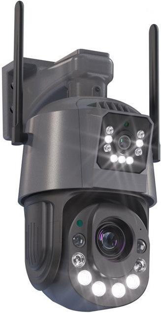 Vstarcam PTZ WLAN Außenkamera mit Doppelobjektiv, 4K 6MP, 50-fachem optischem Zoom, KI-Menschenerkennung, Zwei-Wege-Audio und Nachtsicht bis 200m, Grau - Bild 1