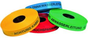 Multicoll Trassenwarnband Achtung Gasleitung in Schwarz und Multicolor, Breite: 40 mm, Länge: 250 m - Bild 1