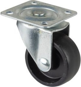 BS Lenkrolle F25 mit Platte aus Kunststoff in Schwarz, Durchmesser: 38 mm, Breite: 18 mm, Tragkraft: 25 kg - Bild 1