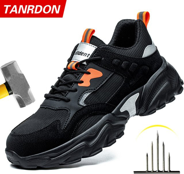 TANRDON Herren-Sicherheitsschuhe in Schwarz, antistatische und durchtrittsichere Arbeitsstiefel nach EN ISO 20345 - Bild 1