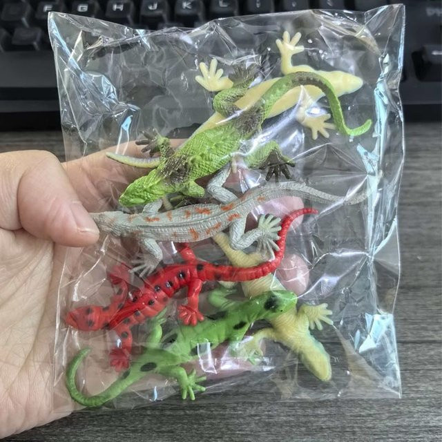 BC Pet Supplies Kleine Plastikeidechsen, Simulation Reptilientiere Figuren, 6-teiliges Set - Bild 1